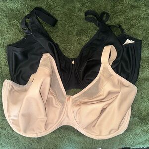 2 Elomi underwire unlined bras, size US 34K tan & black